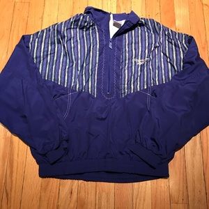 Purple striped Reebok Windbreaker